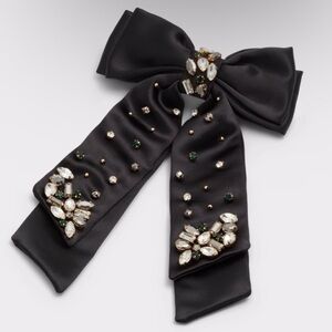 ALDO x Wicked Outstandiful Elphaba black bejeweled hair satin bow barrette new!
